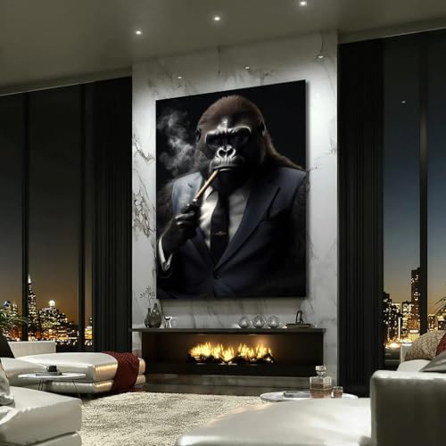 Blue Booms Cool Smoking Gorilla Poster 100x150 Ohne Rahmen von Blue Booms