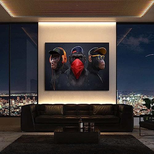 Blue Booms Three Wise Swag Cool Monkeys - 3 Weise Affen Nicht Sehen. Hören. Sprechen ALUDIBOND GEBÜRSTET 150x100 Ohne Rahmen Blue Booms Three Wise Swag Cool Monkeys - 3 Weise Affen Nicht Sehen. Hören. Sprechen ALUDIBOND GEBÜRSTET 150x100 Ohne Rahmen von Blue Booms