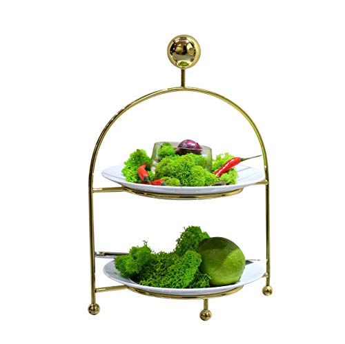 Blue Chilli Design - 2er Etagere, Design: Queen Ann in Gold von Blue Chilli Design