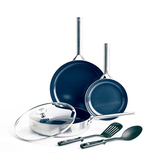 Blue Diamond Triple Steel Kochgeschirr-Set mit Antihaftbeschichtung, 6-teilig, Silber von Blue Diamond