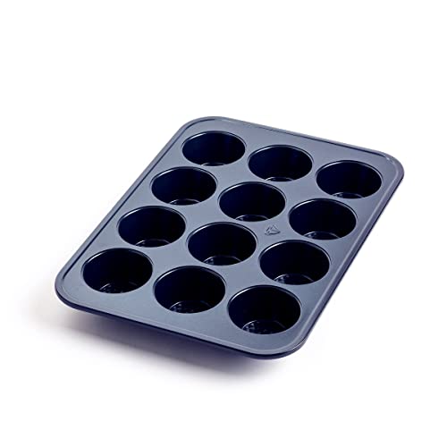 Blue Diamond Bakeware 12er Muffinform mit Antihaftbeschichtung, Blau von Blue Diamond