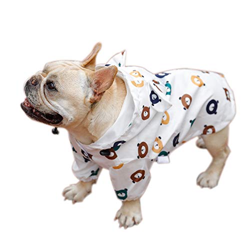 Haustier-Regenmantel, Hunde-Regenmantel mit Kapuze, französische Bulldogge, Regenjacke, wasserdicht, für Welpen, kleine Hunde, mittelgroße Hunde, Größe M von Blue Dream Island