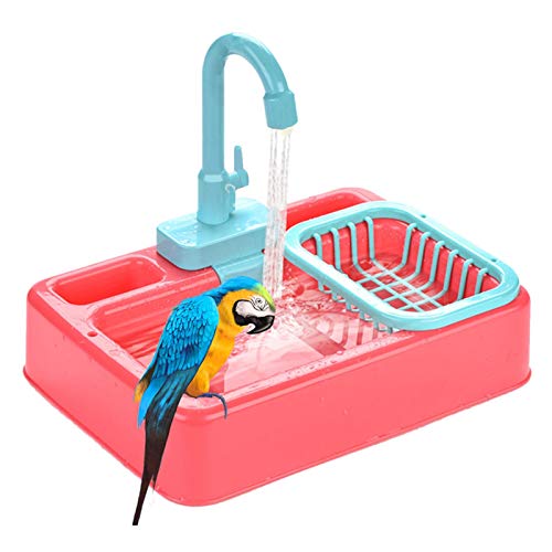 Automatische Vogel Badewanne,Papagei Badewanne Vogelfuttertopf Bird Schwimmbad Bad Dusche,Haustiere Vögel Kanarienvogel Badewanne von Blue Fish