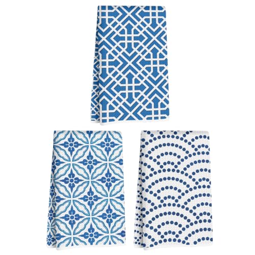Blue Leaves Küchentücher mit künstlerischem Muster, traditionelle Kunst, dekorativ, saugfähig, Mikrofaser, Geschirrtuch, Waffelmuster, weiche Handtücher für Bauernhaus, Zuhause, Badezimmer Blue Leaves Küchentücher mit künstlerischem Muster, traditionelle Kunst, dekorativ, saugfähig, Mikrofaser, Geschirrtuch, Waffelmuster, weiche Handtücher für Bauernhaus, Zuhause, Badezimmer von Blue Leaves