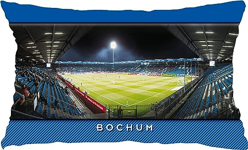 Blue-Letter Bochum Stadionpostkarten-Kissen (50 cm x 30 cm) von Blue-Letter