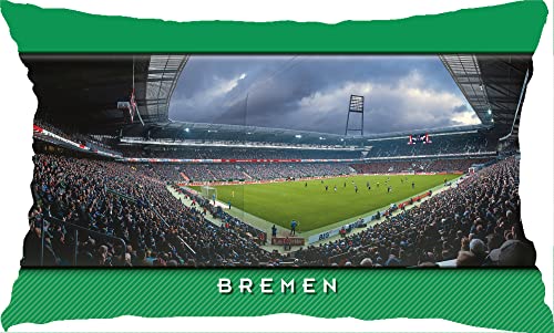 Blue-Letter Bremen Stadionpostkarten-Kissen (50 x 30cm) weiß von Blue-Letter