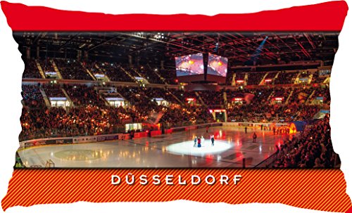 Blue-letter Eishockey Arena Düsseldorf Intro – Dekokissen Sitzkissen – Stadionkissen als Postkarte (50 cm x 30 cm) von Blue-letter