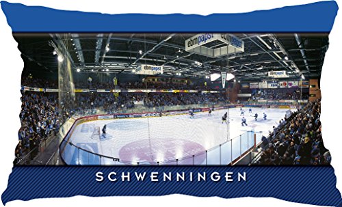 Blue-Letter Eishockey Arena Schwenningen – Dekokissen Sitzkissen – Stadionkissen als Postkarte (50 cm x 30 cm) von Blue-Letter