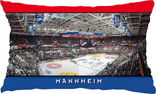 Blue-Letter Eishockey Mannheim Stadionkissen (60 x 40 cm) weiß von Blue-Letter