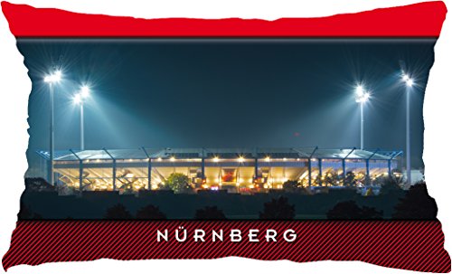 Blue-letter Nürnberg Stadion aussen Stadionpostkarten-Kissen (50 cm x 30 cm) von Blue-letter