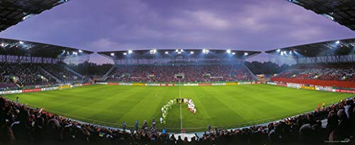 Blue-Letter Stadion Essen – hochwertiger FineArtPrint (120 cm x 50 cm) von ISRKU