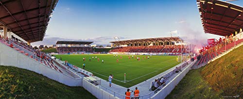 Blue-Letter Stadion Zwickau Spiel-Pyro 2017 - hochwertiger FineArtPrint (240 cm x 100 cm) von Blue-Letter