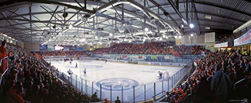 Blue-Letter Wolfsburg Eishockey Arena - hochwertiger FineArtPrint (120cm x 50 cm) von Blue-Letter