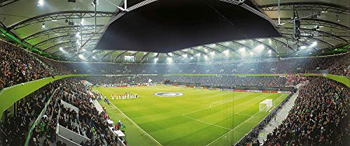 Wolfsburg Stadion Panorama - Poster 120 x 50 cm - hochwertiger FineArtPrint von Blue-Letter