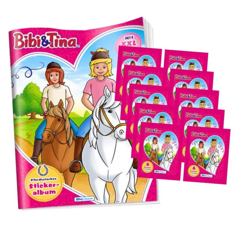 Blue Ocean Sticker Blue Ocean Bibi und Tina Sticker Pferdesticker (2023) - 1 Album + 10, (Set), Bibi und Tina 2023 - 1 Album + 10 Tüten Sammelsticker von Blue Ocean
