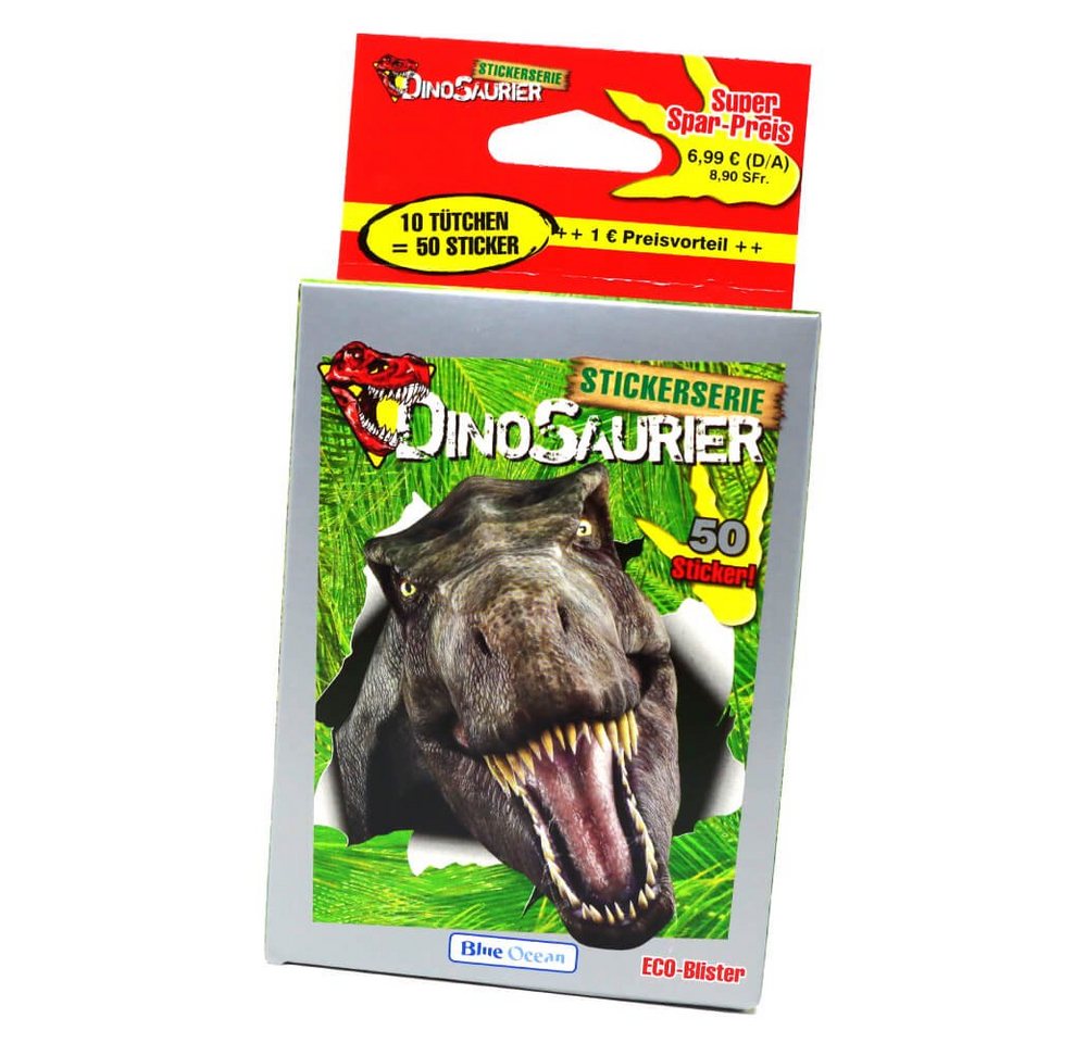 Blue Ocean Sticker Dinosaurier Sticker Kollektion 2022 - 1 Blister Sammelsticker, (Set), Sammelsticker - 1 Blister - Dinosaurier von Blue Ocean