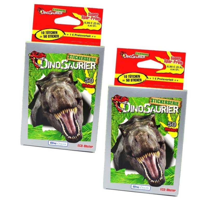 Blue Ocean Sticker Dinosaurier Sticker Kollektion 2022 - 2 Blister Sammelsticker, (Set), Sammelsticker - 2 Blister - Dinosaurier von Blue Ocean