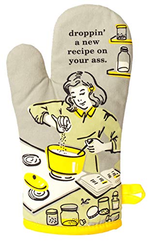 (Droppin' A New Recipe On Your A-s.) - Blue Q Oven Mitt Droppin' a New Recipe, Grey/Yellow, One Size von Blue Q