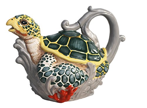 Blue Sky Teekanne mit Meeresschildkröten-Motiv, Keramik, mehrfarbig von Blue Sky Ceramic