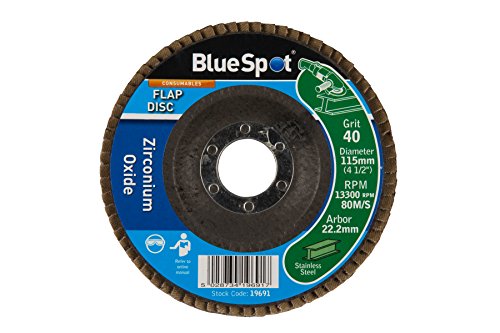 Blue Spot 19691 40 Grit Zirkonoxid PFC, schwarz, 115 mm, 11,4 cm Zoll von Blue Spot Tools