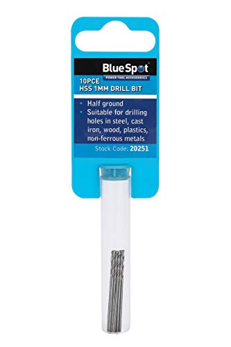 Blue Spot 20251 HSS-Bohrer-Set, 1 mm, silberfarben von Blue Spot Tools