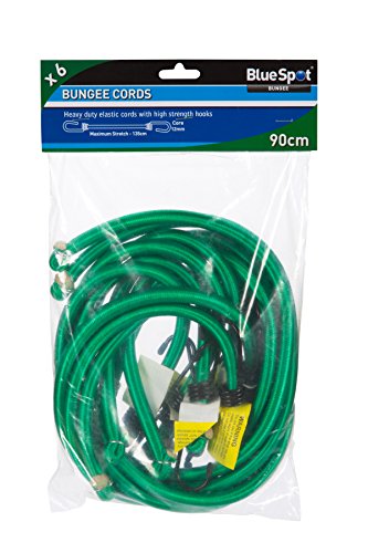 Blue Spot 45457 Spanngurt/Gummiseil, 90 cm x 12 mm, 6-teiliges Set von Blue Spot Tools