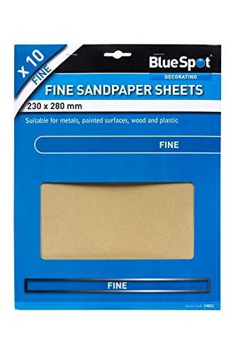 Blue Spot Tools 19851 BlueSpot Schleifpapier, Schwarz, 230 x 280 mm, 10 Stück von Blue Spot Tools