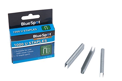 Blue Spot Tools 35118 BlueSpot 1000 PCE 12mm U-Staples Round Crown T25 Heftklammern, Silber von Blue Spot Tools