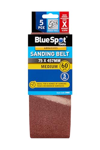 Blue Spot Tools Schleifband, Körnung 60, 75 x 457 mm, 5 Stück von Blue Spot Tools