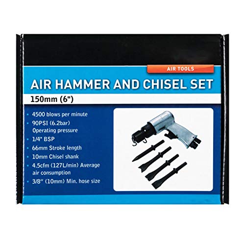 BlueSpot Tools 07951 BlueSpot Drucklufthammer und Meißel-Set, 150 mm von Blue Spot Tools