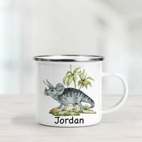 Personalisierte Dinosaurier Emaille Tasse - Triceratops Camping Personalisierte Dinosaurier Emaille Tasse - Triceratops Camping von BlueBoxGiftsAU