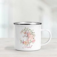 Personalisierte Einhorn-Emaille-Tasse - Einhorn Camping Tasse Personalisierte Einhorn-Emaille-Tasse - Einhorn Camping Tasse von BlueBoxGiftsAU