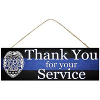 12 "H X 5" B Schwarz, Weiß & Blau Polizei Danke Schild - Ap807003 von BlueCottonDesigns