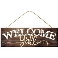 15 "L X 5" H Welcome Y'all Beschriftetes Holzschild - Ap8063 von BlueCottonDesigns
