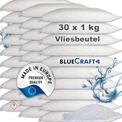 30x 1 kg Luft-Entfeuchter Granulat im Vliesbeutel Nachfüllpack Raumentfeuchter ohne Strom (30x 1kg) 1,78€/kg von BlueCraft
