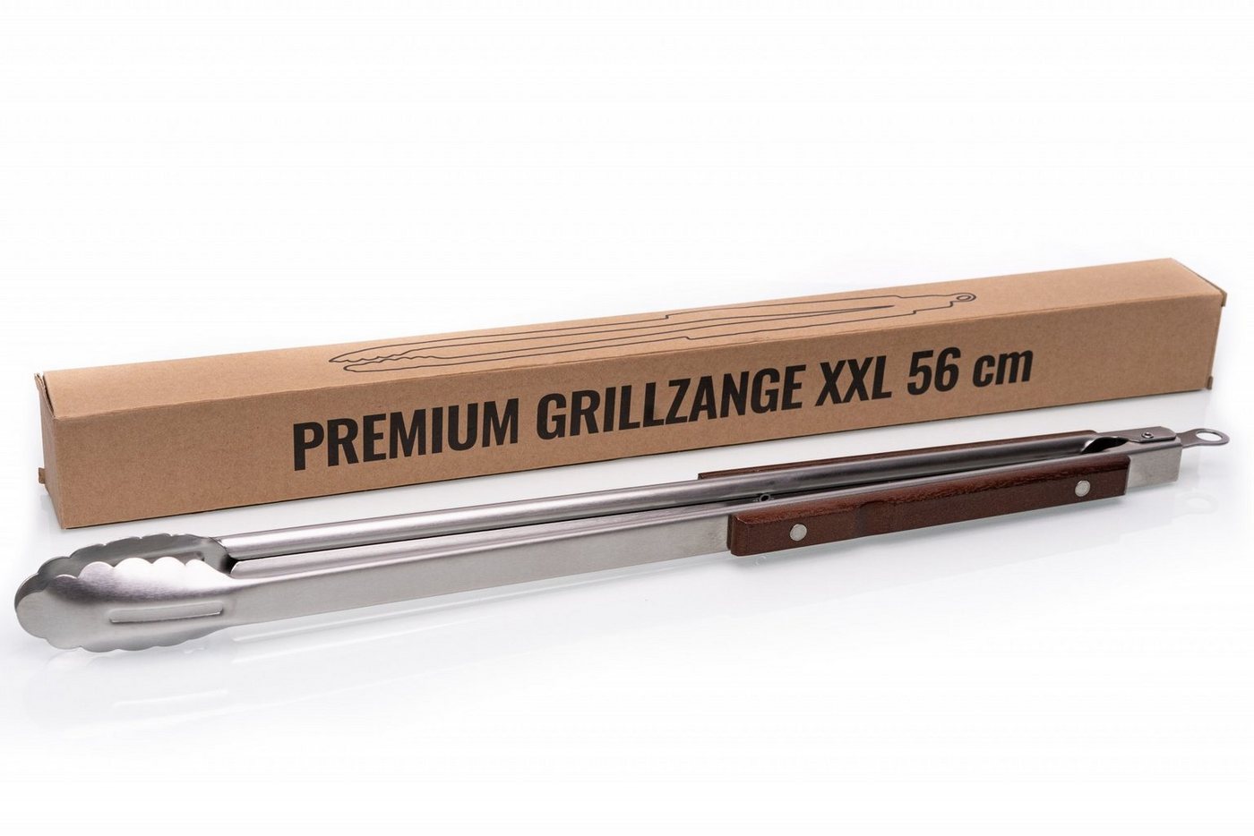 Grillzange, 56 cm BBQ XXL Grillzange extra lang Edelstahl optimal für jeden Gas- oder Holzkohlegrill von BlueCraft