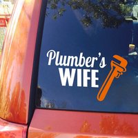 Klempner Frau Fahrzeug Fenster Vinyl-Aufkleber - Aufkleber Frau-Aufkleber Klempner-Frau-Auto-Fenster-Aufkleber von BlueDesignCo