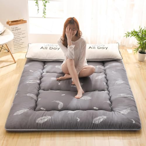 Futon-Bodenmatratze, Faltbare Matratze, Japanische Futon-Faltmatratze, Doppelt, Atmungsaktive Bodenliege, Gästebett, Aufrollbare Matratze, Tatami-Matte(90 * 200cm) von BlueDog