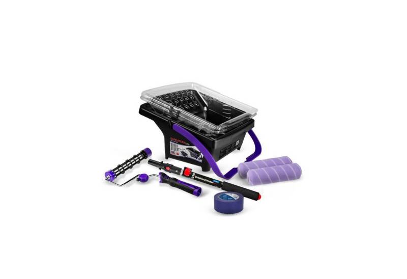 BlueDolphin Malerset Maler-Set Auswahlangebot Barracuda, (Single-pack, 8-tlg., Farbwanne, 2 x Einlagen, Griff, 2 x Farbrollen, Malerband, Teleskop), BASIC Set in Profi-Qualität von BlueDolphin