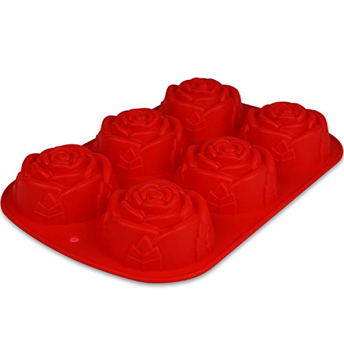 BlueFox I Muffinform mit Rosen - 24,5 x 16 x 3,5cm - Backform - Silikonform - Backform Weihnachten - Blumenform - Silikonherzbackform - Blumenmuffins - Cupcakeform - Kleine Kuchenform in 3D - Rot BlueFox I Muffinform mit Rosen - 24,5 x 16 x 3,5cm - Backform - Silikonform - Backform Weihnachten - Blumenform - Silikonherzbackform - Blumenmuffins - Cupcakeform - Kleine Kuchenform in 3D - Rot von BlueFox