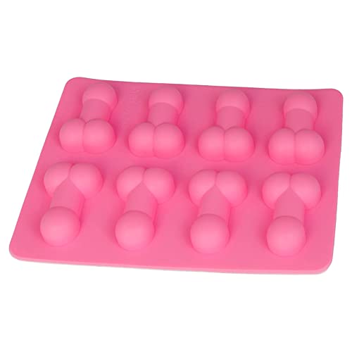 BlueFox Silikonform mit 8 x Penis, Pralinenform, Schokolade, Giessform, Silicone Mold, Abschiedsfeier, Kuchenverzierung, Junggesellinnen-Abschied, Schniedel, Dödel, Deko Kuchen, Farbe: Pink von BlueFox