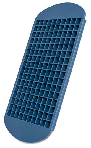 Eiswürfelform Silikon I Eiswürfelbehälter zum Stapeln I 160 kleine Eiswuerfel I wiederverwendbarer Eiswürfelbehälter IPralinenform I BPA-frei I 24 x 12 x 1cm I Farbe: Blau von BlueFox