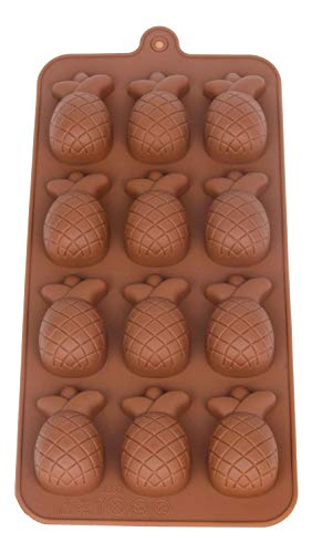 Pralinenform Silikon Ananas I Eiswürfelform I Schokoladenform I Förmchen I Backform I Chocolate Mold I 22 x 10,5 x 1,5cm I Pina, Pine, Südfrucht I Farbe: Braun von BlueFox