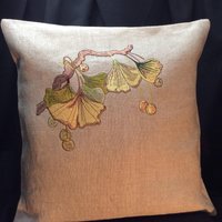 Gingko Kissen Zweig William Morris Arts & Craftsbungalow Mission Bestickte Prarie American Craftsman Gingko Kissen Zweig William Morris Arts & Craftsbungalow Mission Bestickte Prarie American Craftsman von BlueIceTextiles