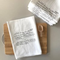 5 Geschirrtücher Nach Eigenem Rezept Handgeschriebenes Familienrezept Geschenk/Mehlsack von BlueMountainBags