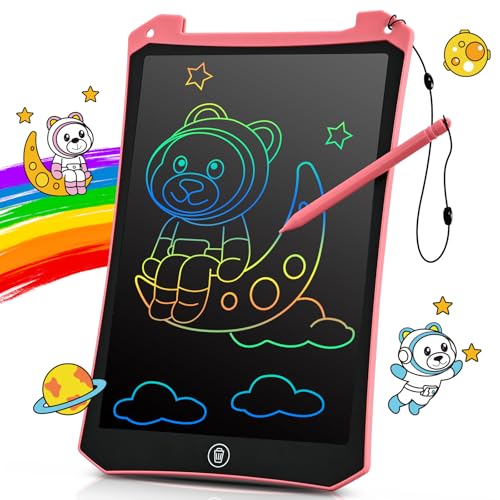 BlueSwan Maltafel Zaubertafel Reise Spielzeug für Unterwegs kinder 2 3 4 5 6+ jahre,10 zoll LCD Schreibtafel mit löschfunktion,Beschäftigung im Flugzeug Autofahrt Restaurant Kleinkind Geschenk,Rosa von BlueSwan