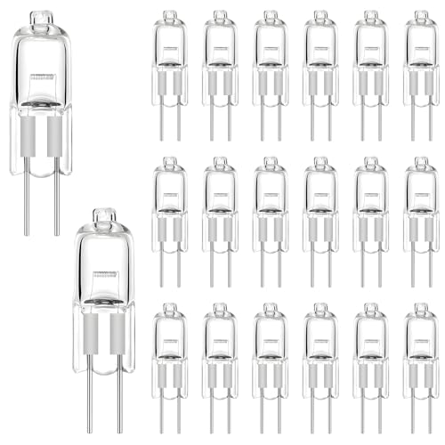 BlueXP 20 Stück G4 Halogen Glühbirne 20W 12V G4 Halogenlampen Warmweiß 2700K 2 Pin G4 Halogenglühbirne für Wohnzimmer Schlafzimmer Kronleuchter Schrankbeleuchtung G4 Halogen Stiftsockellampe von BlueXP