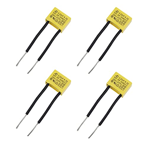 BlueXP 4 Stück LED Entstörer Kondensator bei Blinkenden Sicherheits kondensatoren nicht ausgehenden LED Lampen Entstörkondensator 0,22µF 275V X2 Radial BlueXP 4 Stück LED Entstörer Kondensator bei Blinkenden Sicherheits kondensatoren nicht ausgehenden LED Lampen Entstörkondensator 0,22µF 275V X2 Radial von BlueXP