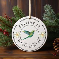 Kolibri Keramik Ornament Vogel Liebhaber Nettes Geschenk Weihnachtsbaum Weihnachten Familiengeschenk Believe in Magic Immer von BluebirdMuseBoutique