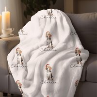 Tier Portrait Sherpa Fleece Decke Geschenk Für Hundeliebhaber von BluebirdMuseBoutique